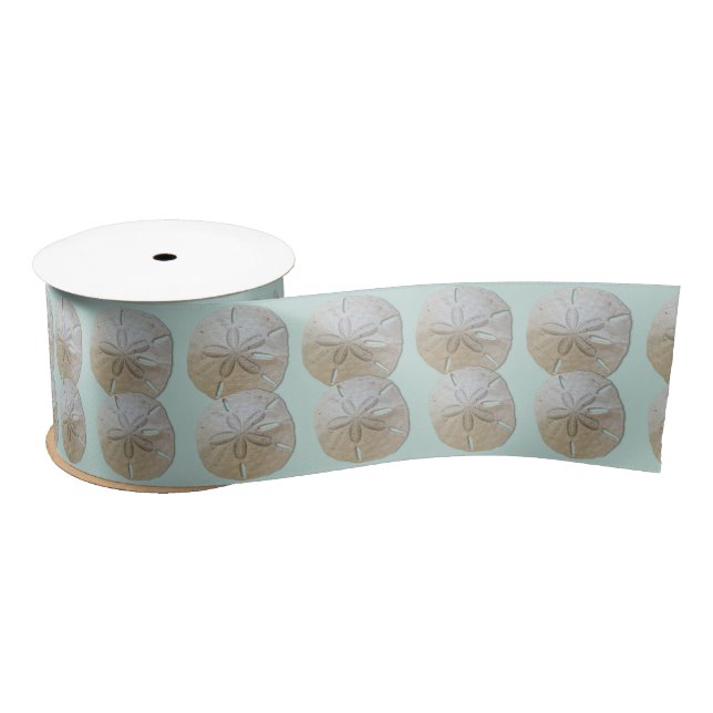 Sand dollar Couple Pale Mint Satin Ribbon (Spool)