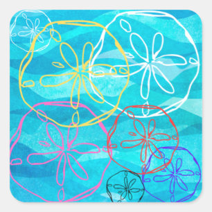Sand Dollar Design on a Decal Square Sticker
