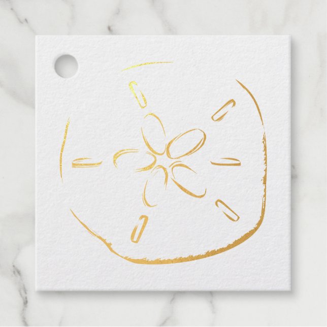 Sand Dollar Drawing Favour Tags (Front)
