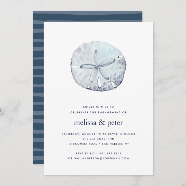 Sand Dollar Engagement Party Invitation (Front/Back)