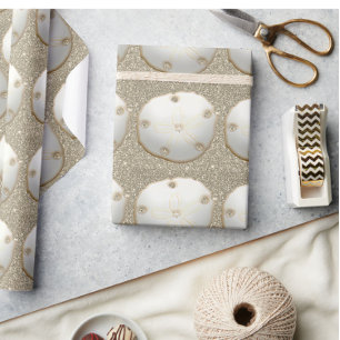 Sand dollar gold glitter look beach sand summer wrapping paper