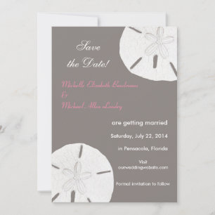 Sand Dollar Grey Pink Save the Date