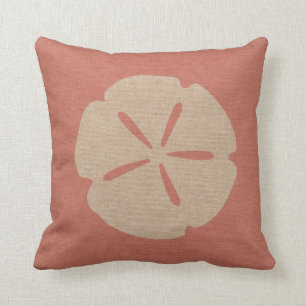 Sand Dollar in Coral PInk Cushion