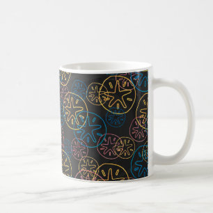 Sand Dollar Lines Red Yellow Blue Coffee Mug