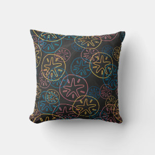 Sand Dollar Lines Red Yellow Blue Cushion