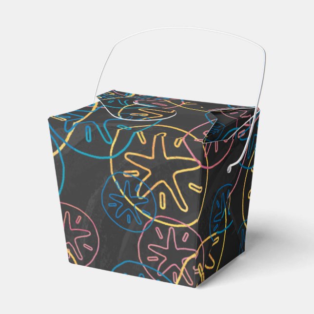 Sand Dollar Lines Red Yellow Blue Favour Box (Front Side)