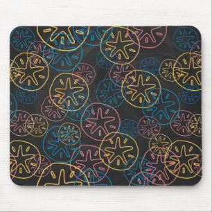 Sand Dollar Lines Red Yellow Blue Mouse Mat
