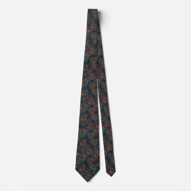 Sand Dollar Lines Red Yellow Blue Tie (Front)