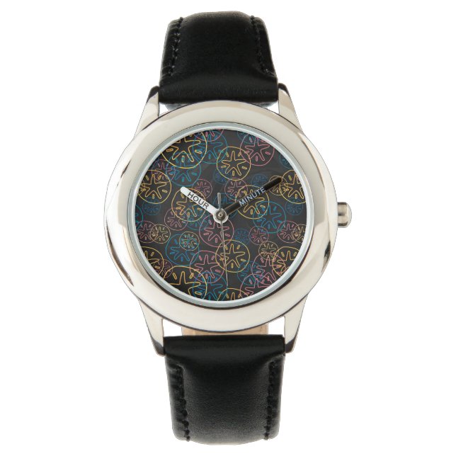Sand Dollar Lines Red Yellow Blue Watch (Front)