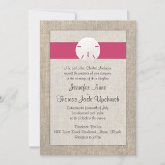 Sand Dollar Look Beach Wedding Invitation