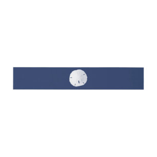 Sand Dollar Navy Blue Invitation Belly Band