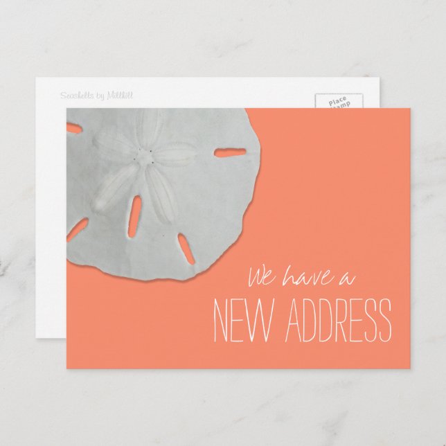 Sand Dollar New Address Announcement Postcard (Front/Back)