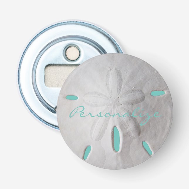 Sand dollar ocean beach summer turquoise white    bottle opener (Front)