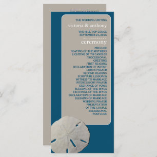 Sand dollar, Ocean Blue Beach Wedding Programme