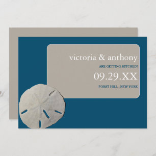 Sand dollar Ocean Blue Beach Wedding Save the Date