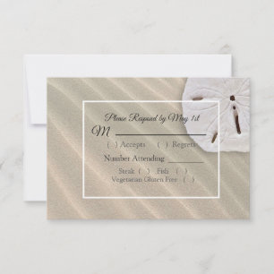 Sand Dollar Oceanic Wedding RSVP card