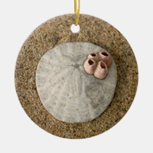 Sand Dollar on Beach Ceramic Tree Decoration