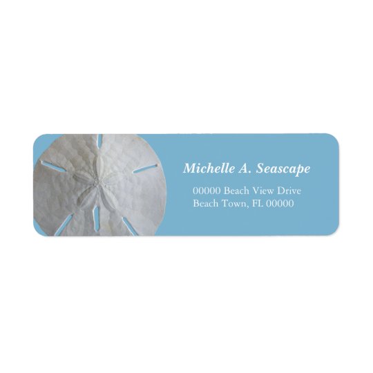 Sand Dollar on Light Blue Return Address Label