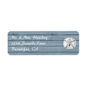 Sand Dollar on Rustic Wood ~ Beach Address