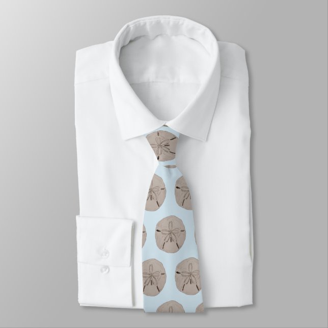 Sand Dollar Painting Coastal Beach Pattern Tie (Tied)