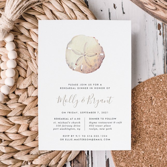 Sand Dollar Rehearsal Dinner Invitation (Creator Uploaded)