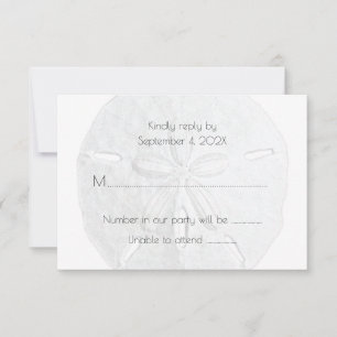 Sand Dollar RSVP Simple Neutral Beach Wedding