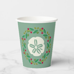 Sand Dollar Seashell Christmas Paper Cups
