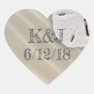Sand Dollar Seaside Wedding Stickers