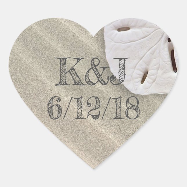 Sand Dollar Seaside Wedding Stickers (Front)