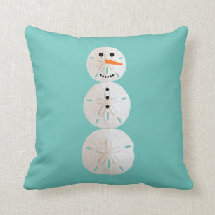 Sand Dollar Snowman Cushion