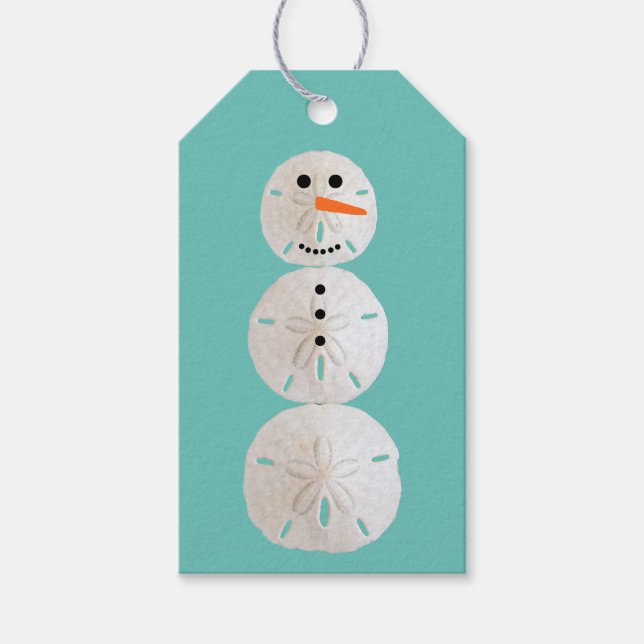 Sand Dollar Snowman Gift Tags (Front)