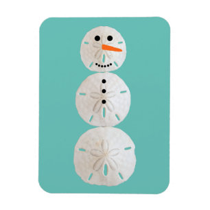 Sand Dollar Snowman Magnet