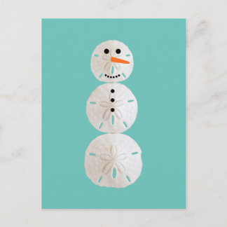 Sand Dollar Snowman Postcard