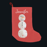 Sand Dollar Snowman Small Christmas Stocking<br><div class="desc">Sand Dollar Snowman</div>