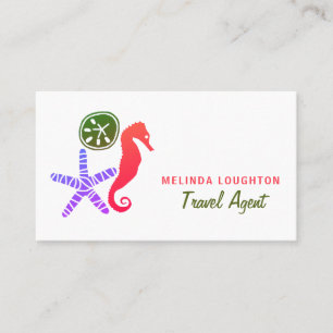 Sand Dollar, Starfish, Seahorse, Travel & Tourism  Business Card