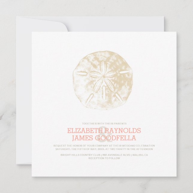 Sand Dollar Wedding Invitations (Front)