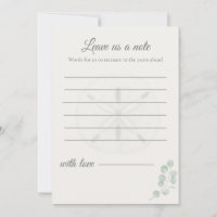 Sand Dollar Wedding Message Cards |