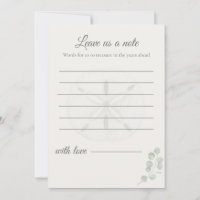 Sand Dollar Wedding Message Cards |