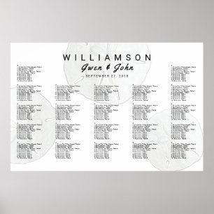 Sand Dollar Wedding Reception Seating Chart Poster