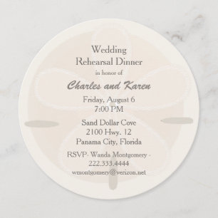 Sand Dollar Wedding Rehearsal Dinner Invitation