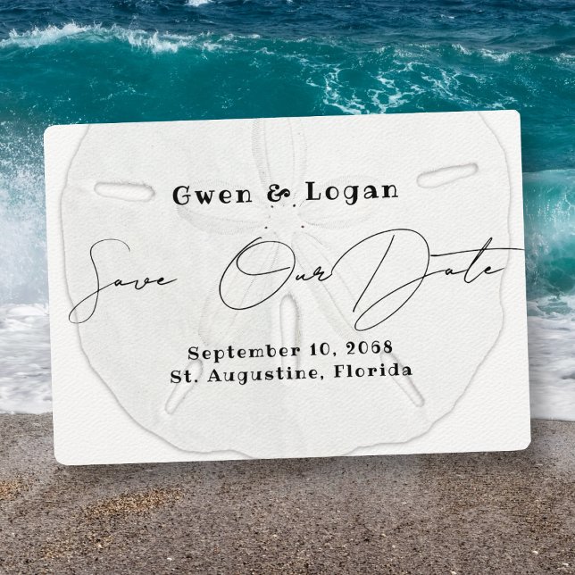 Sand Dollar Wedding Save Our Date Cards (Creator Uploaded)