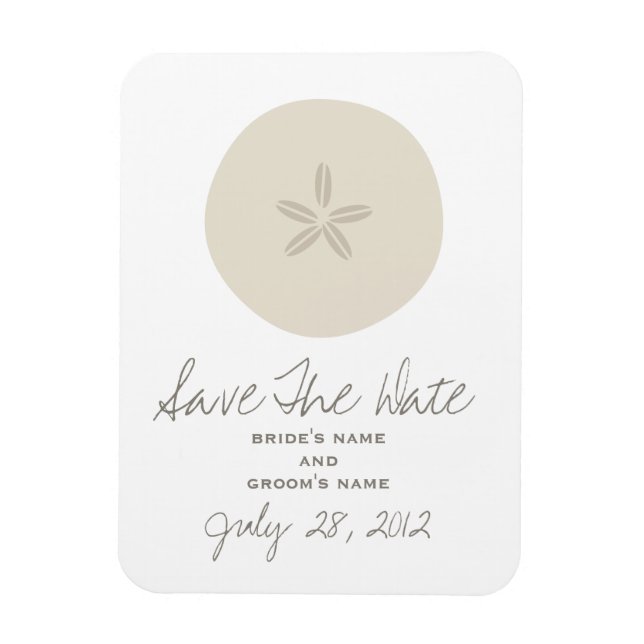 Sand Dollar Wedding Save The Date Magnet (Vertical)