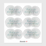 Sand Dollar Wedding Thank You Shaped Stickers<br><div class="desc">Sand dollar wedding stickers with custom text. Each sticker is in the shape of the two white sand dollars. Personalise with a short thank you message to wedding guests and use on favour packaging. Dark, blue-green script sample wording is, "Thank you for sharing in our joy!" Change it as you...</div>