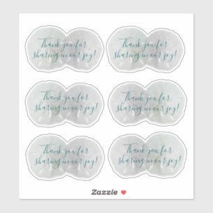 Sand Dollar Wedding Thank You Shaped Stickers
