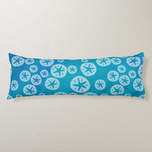 Sand Dollar White and Blue Pattern Body Cushion