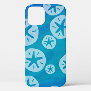 Sand Dollar White and Blue Pattern iPhone 12 Case