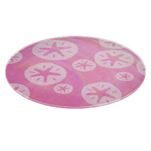 Sand Dollar White and pink Cutting Board