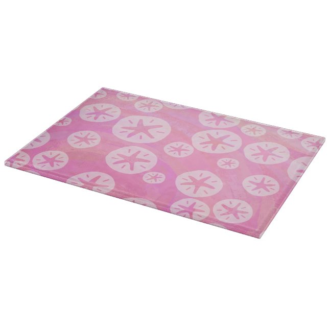 Sand Dollar White and pink Cutting Board (Corner)