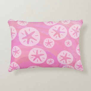 Sand Dollar White and pink Decorative Cushion