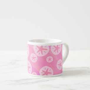 Sand Dollar White and pink Espresso Cup